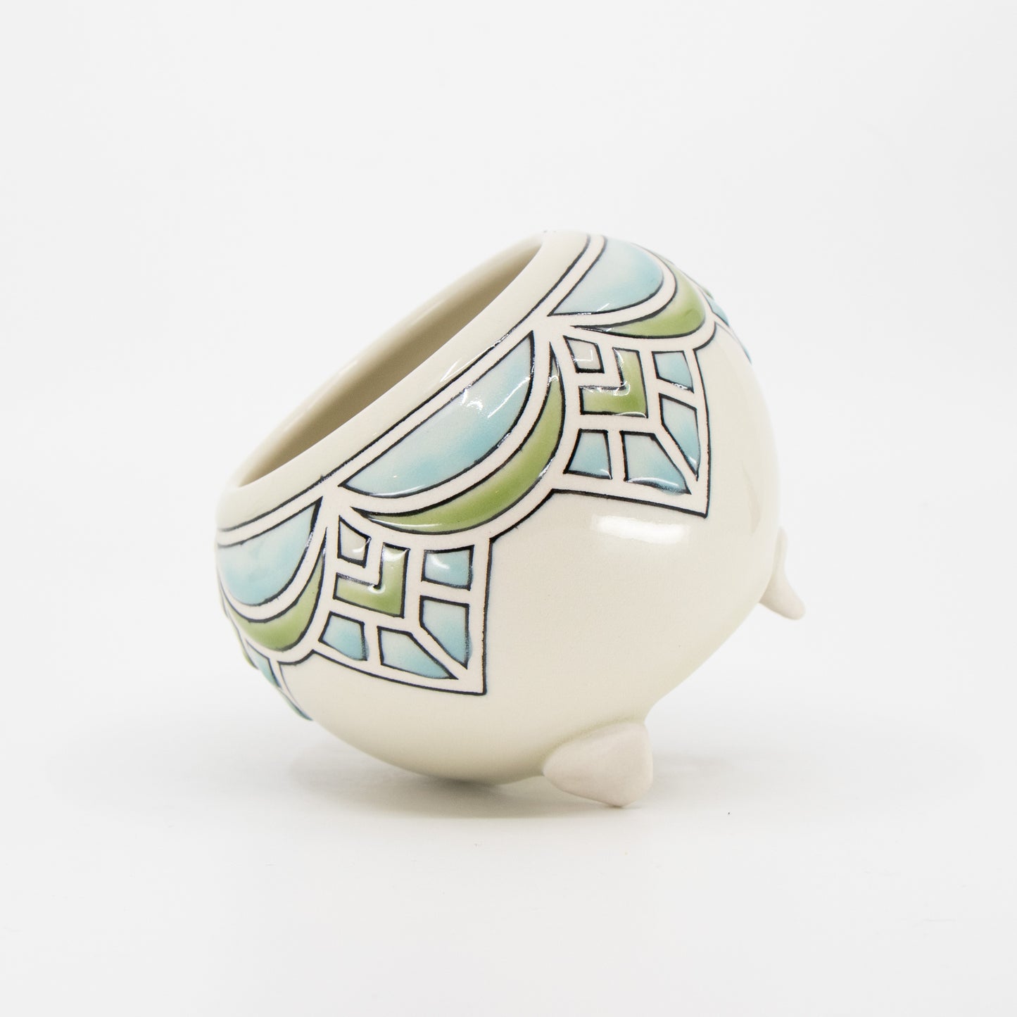 Stained Glass Footed Planter