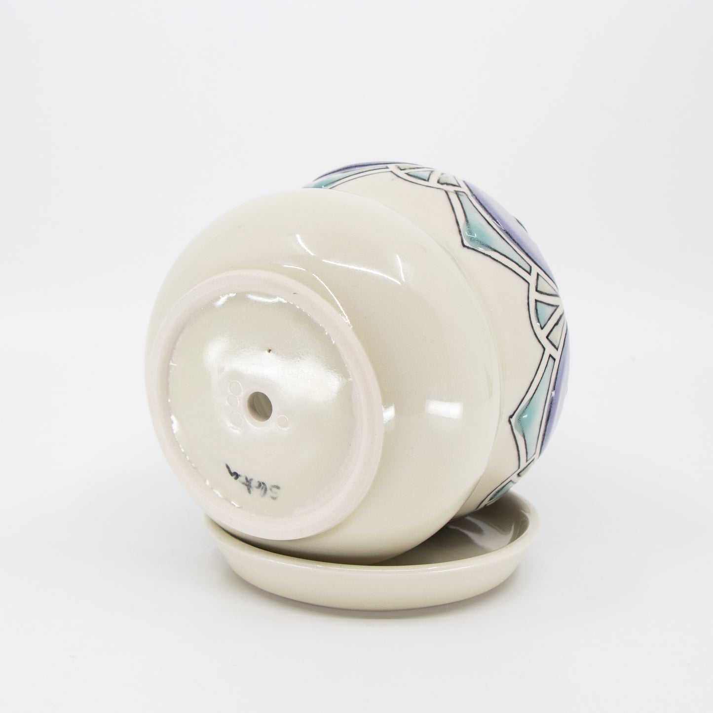 Stained Glass Planter with Tray