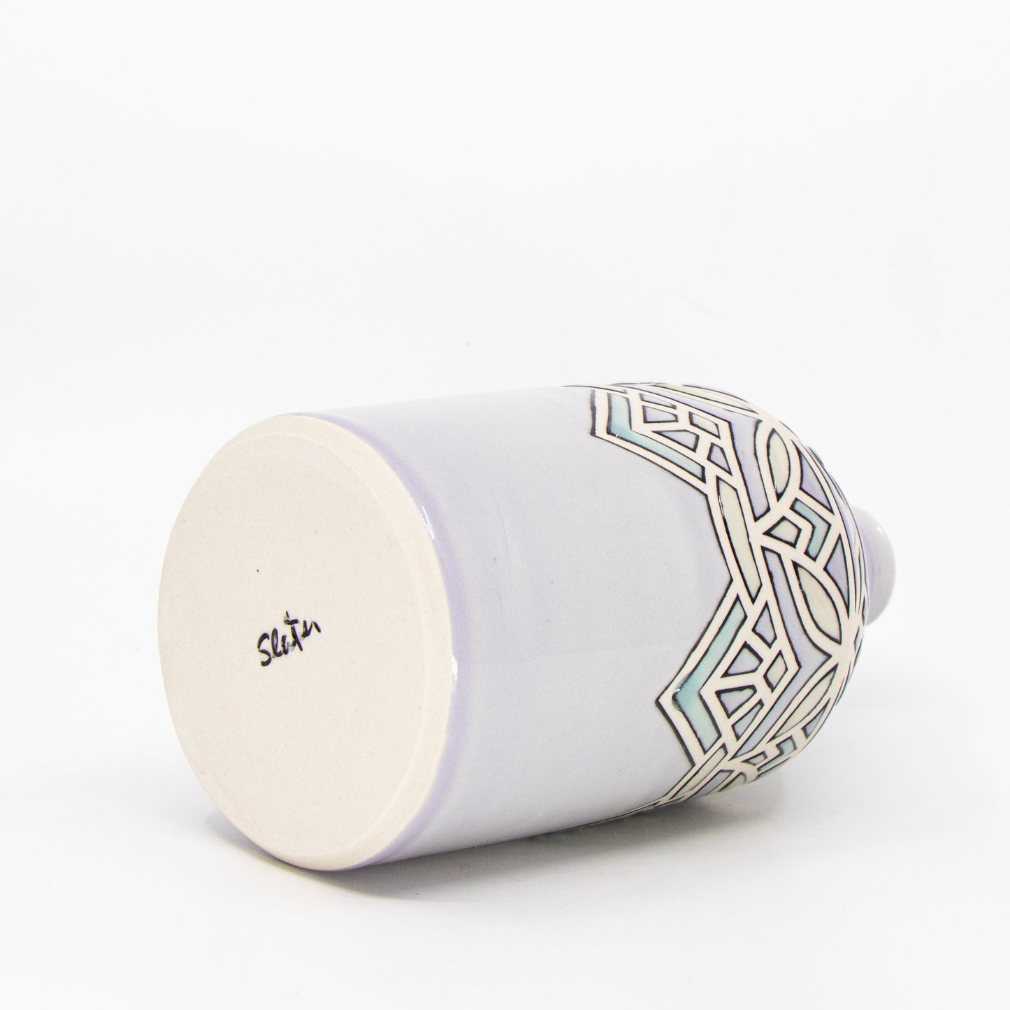 Stained Glass Bottle Vase in Alexandrite