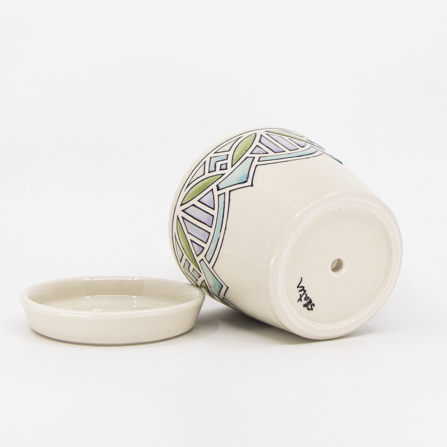 Stained Glass Planter in Clear