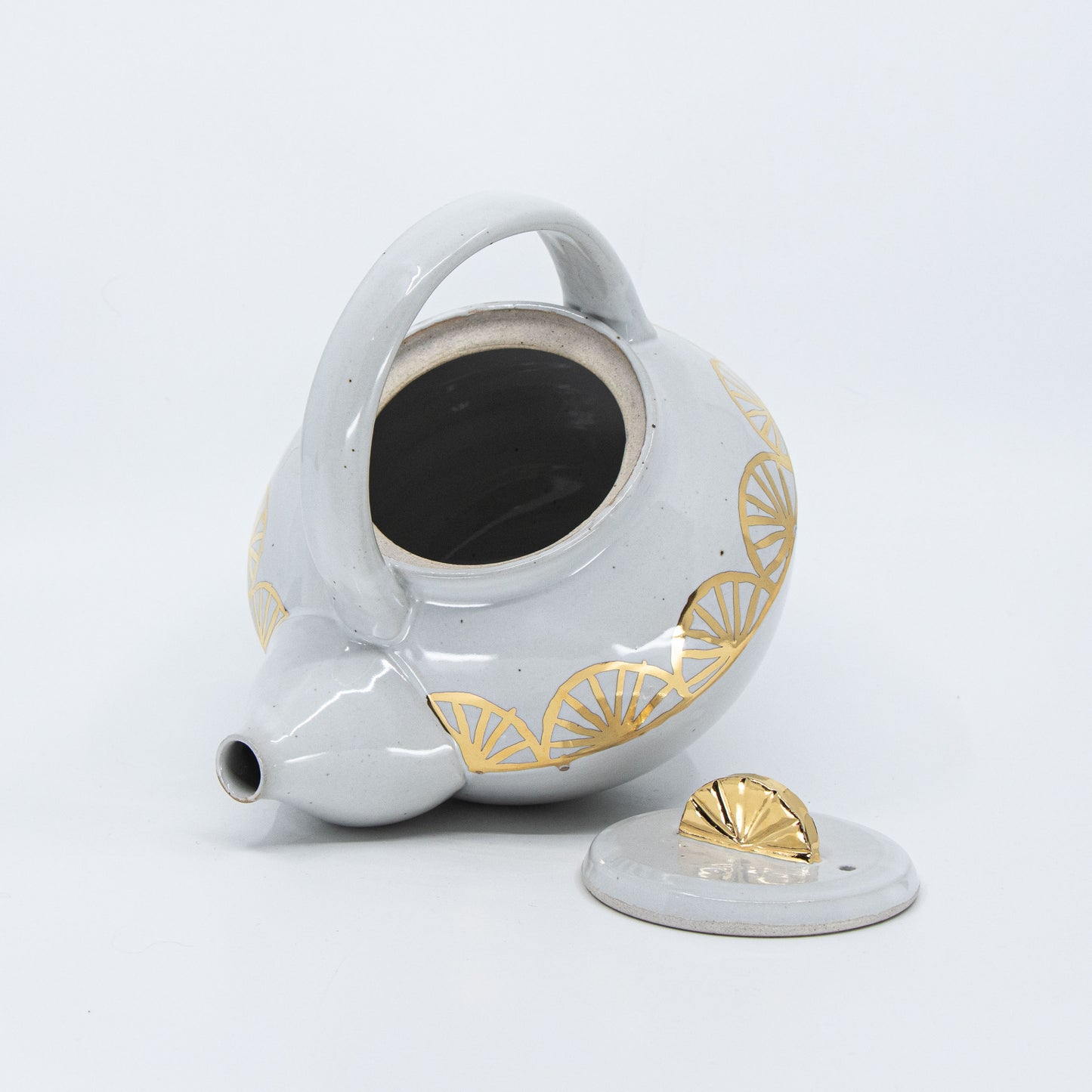 White and Gold Art Deco Teapot *Second*