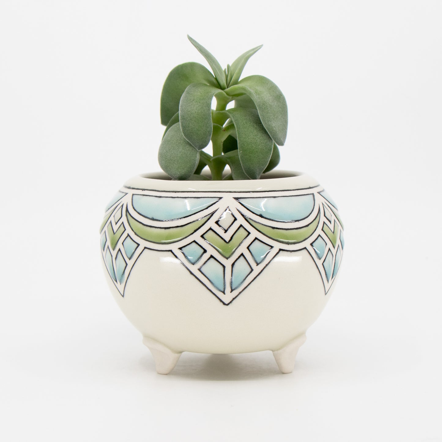 Stained Glass Footed Planter