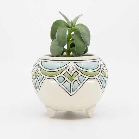 Stained Glass Footed Planter