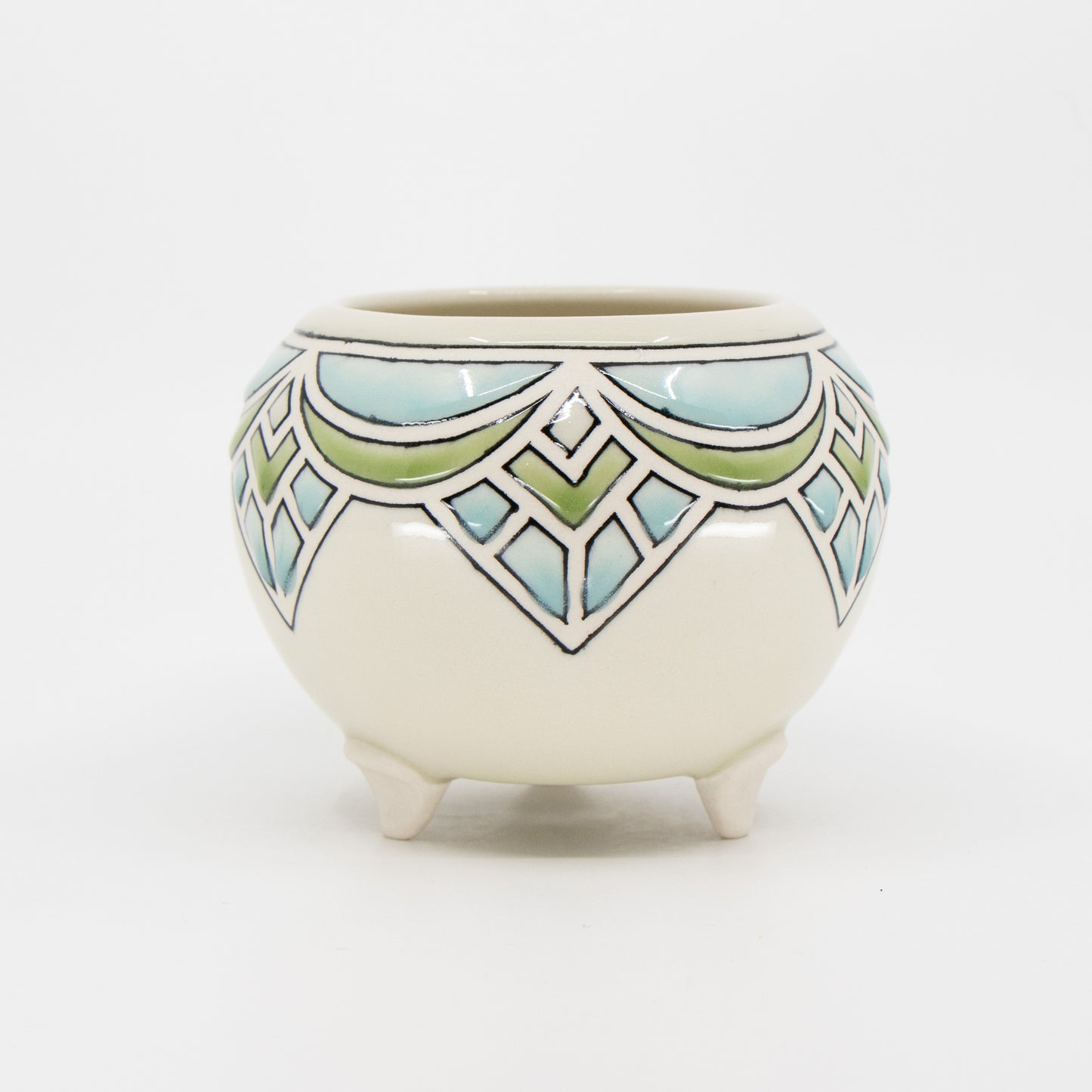 Stained Glass Footed Planter