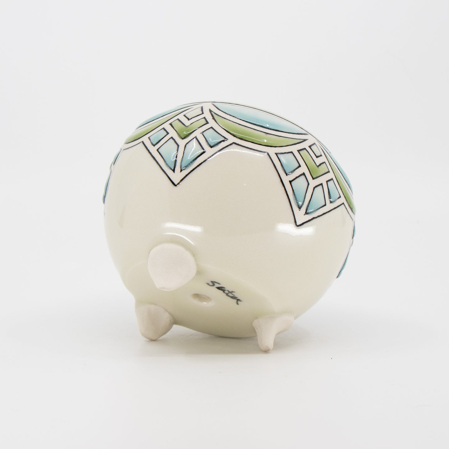 Stained Glass Footed Planter