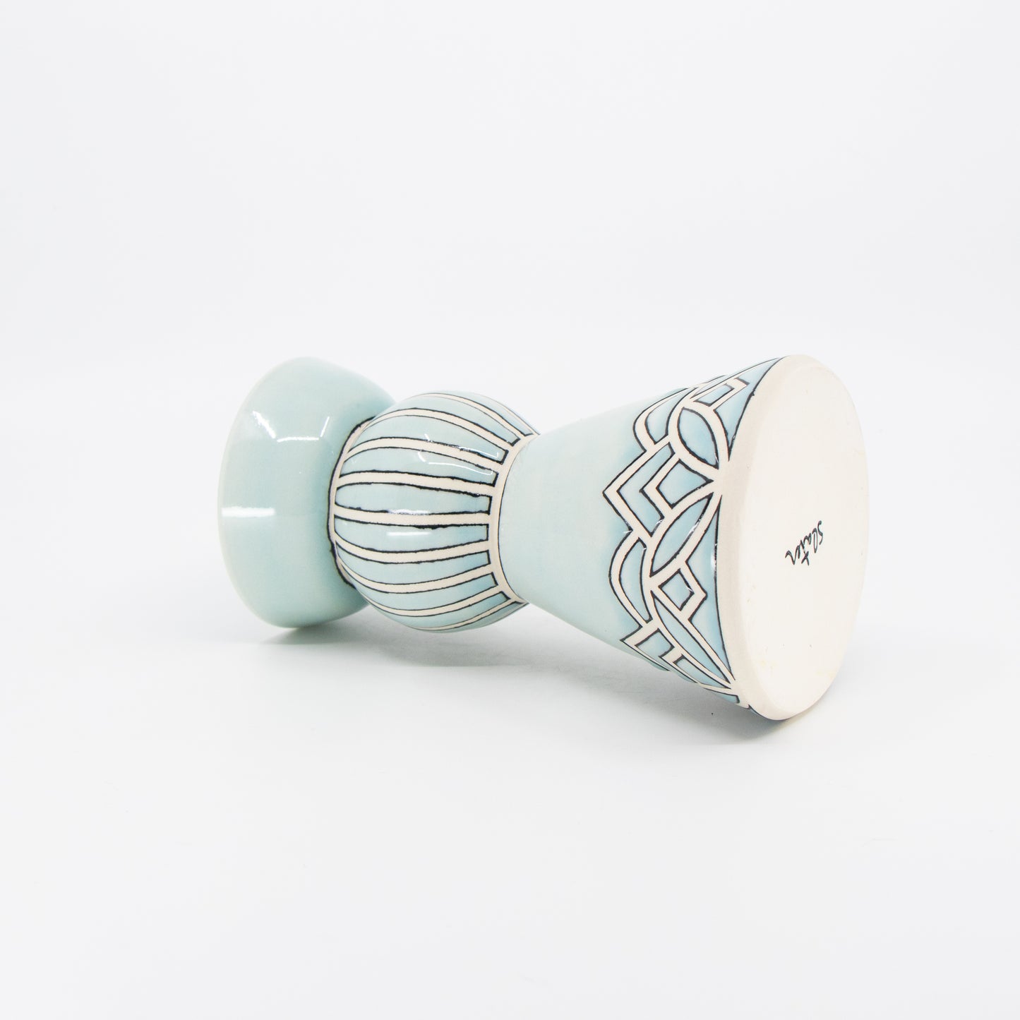 Pillar Candle Holder in Celadon