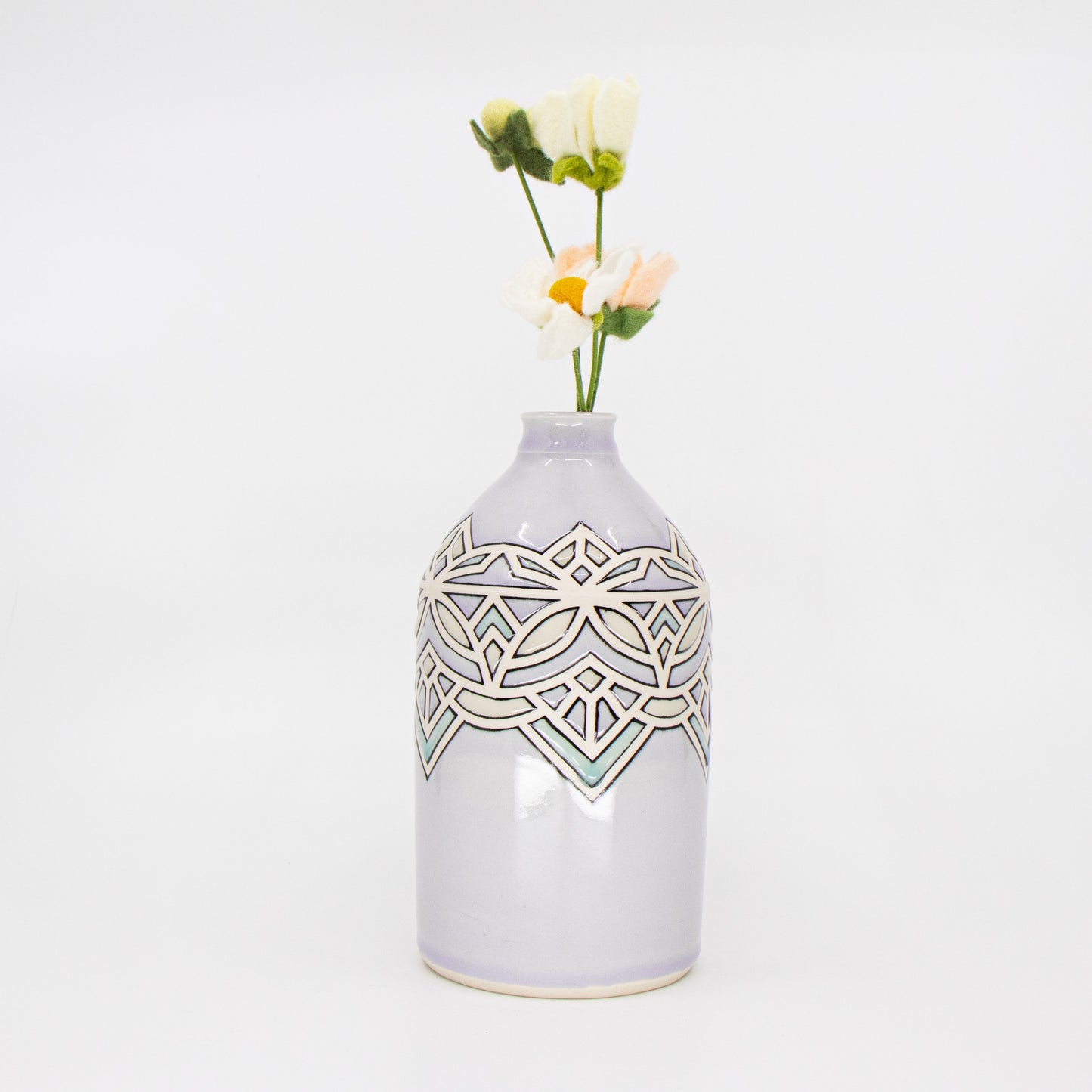 Stained Glass Bottle Vase in Alexandrite