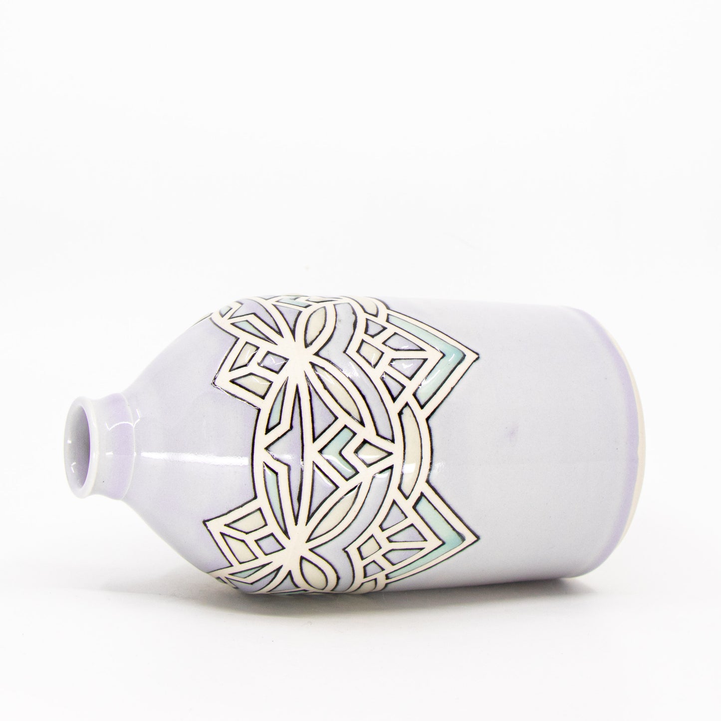 Stained Glass Bottle Vase in Alexandrite