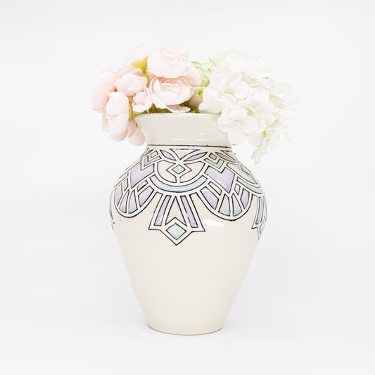 Large Stained Glass Vase