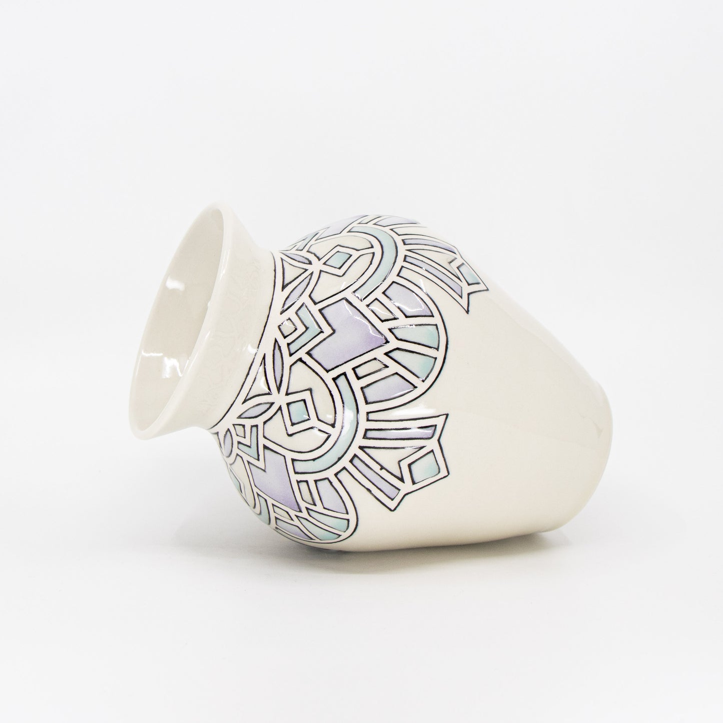 Large Stained Glass Vase