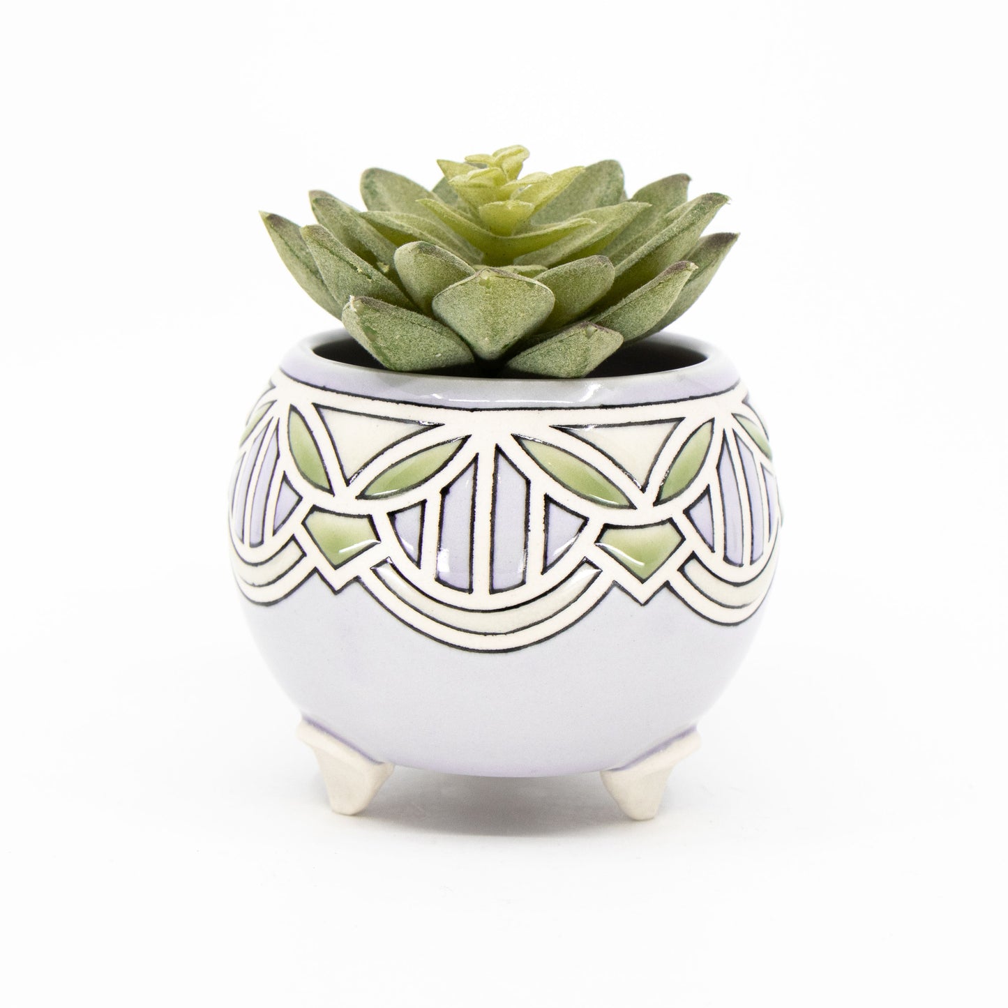 Stained Glass Footed Planter in Alexandrite