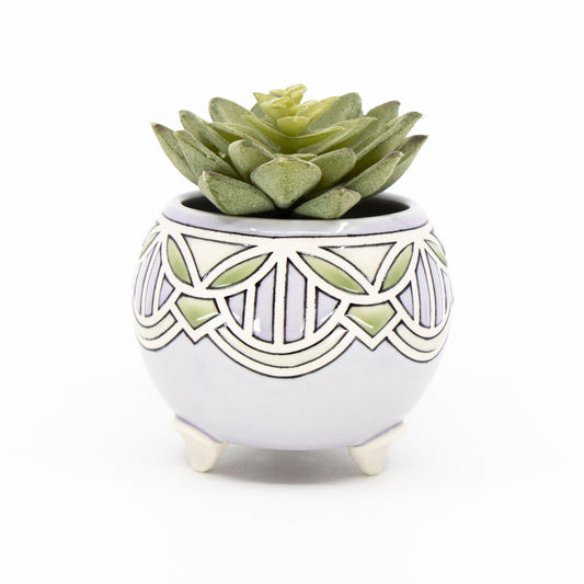 Stained Glass Footed Planter in Alexandrite