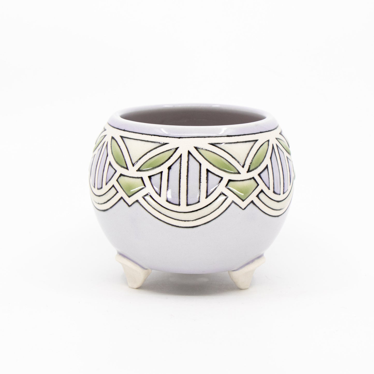 Stained Glass Footed Planter in Alexandrite