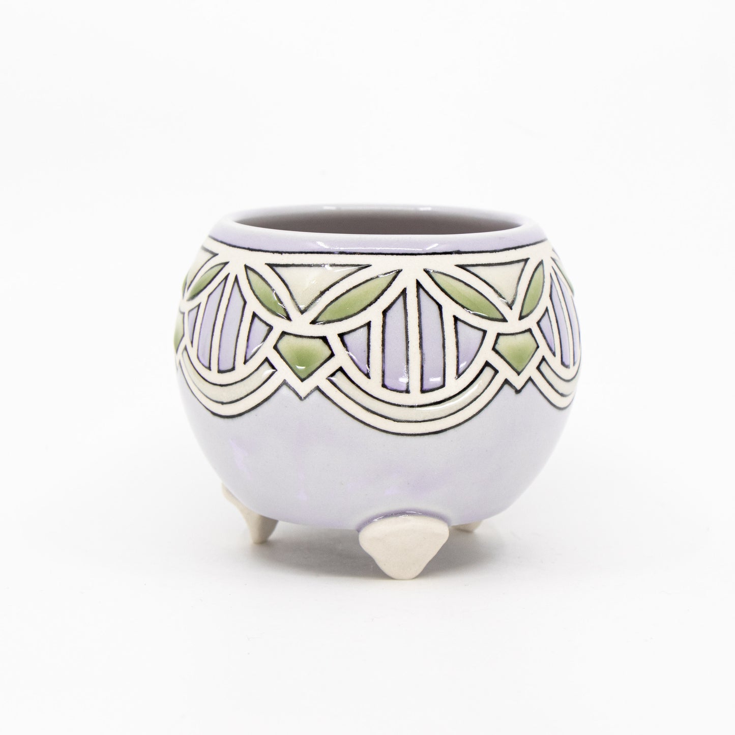 Stained Glass Footed Planter in Alexandrite