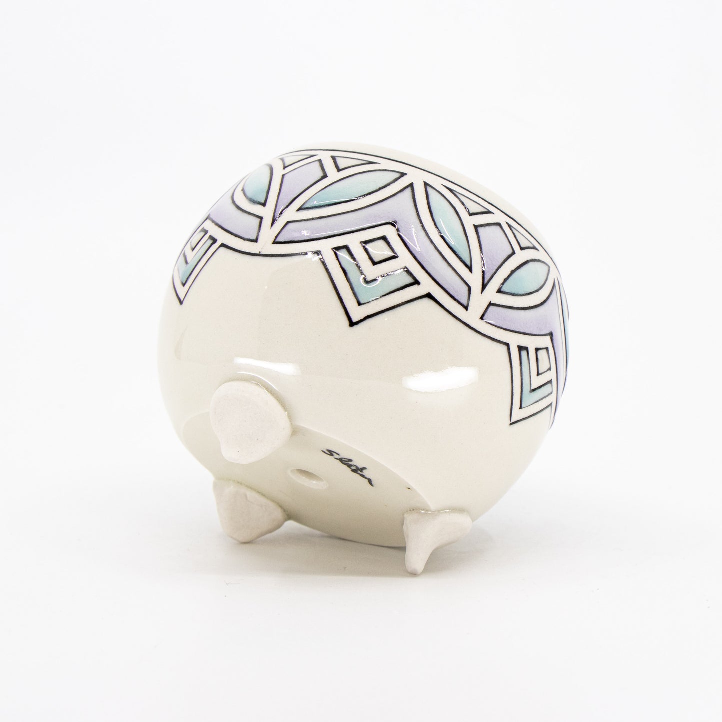 Stained Glass Footed Planter in Clear