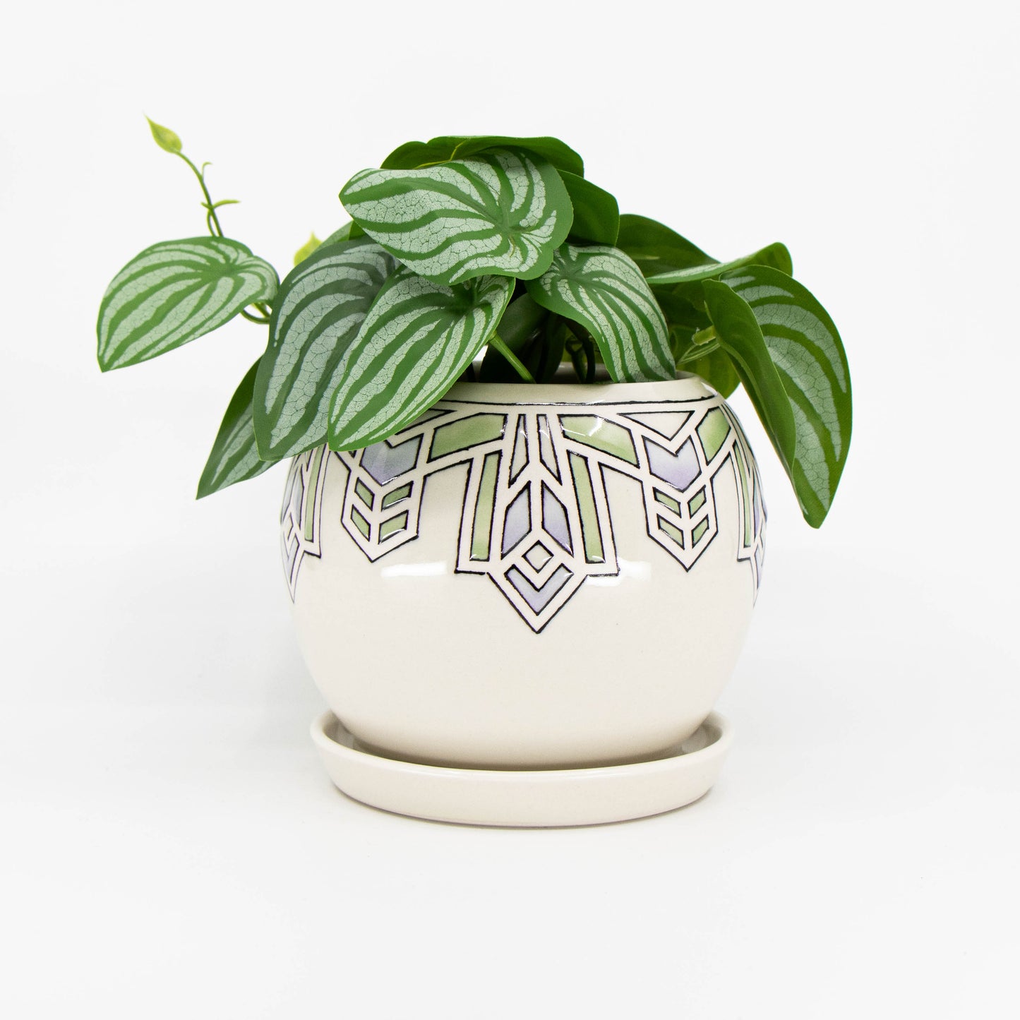 Stained Glass Globe Planter