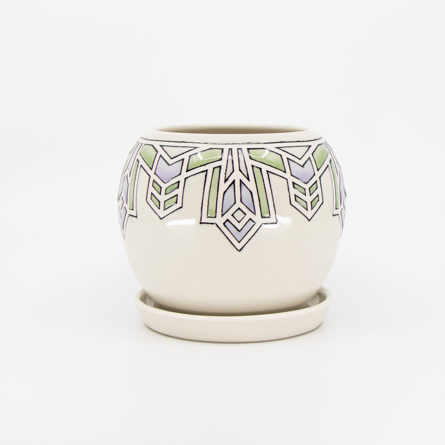 Stained Glass Globe Planter