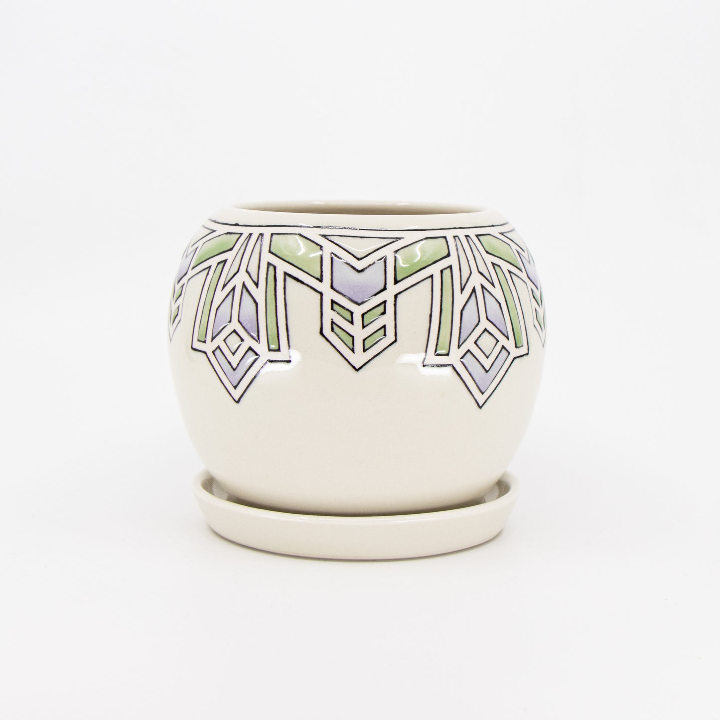 Stained Glass Globe Planter