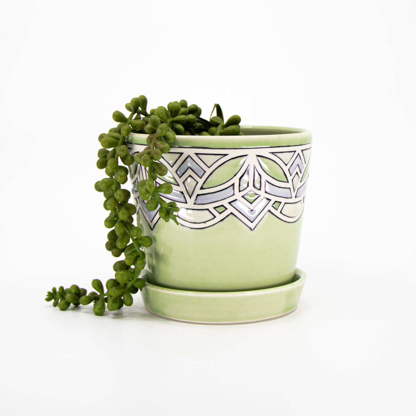 Stained Glass Planter in Peridot