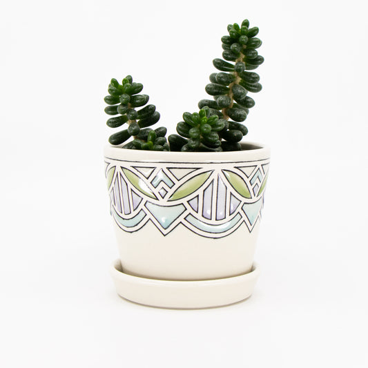 Stained Glass Planter in Clear