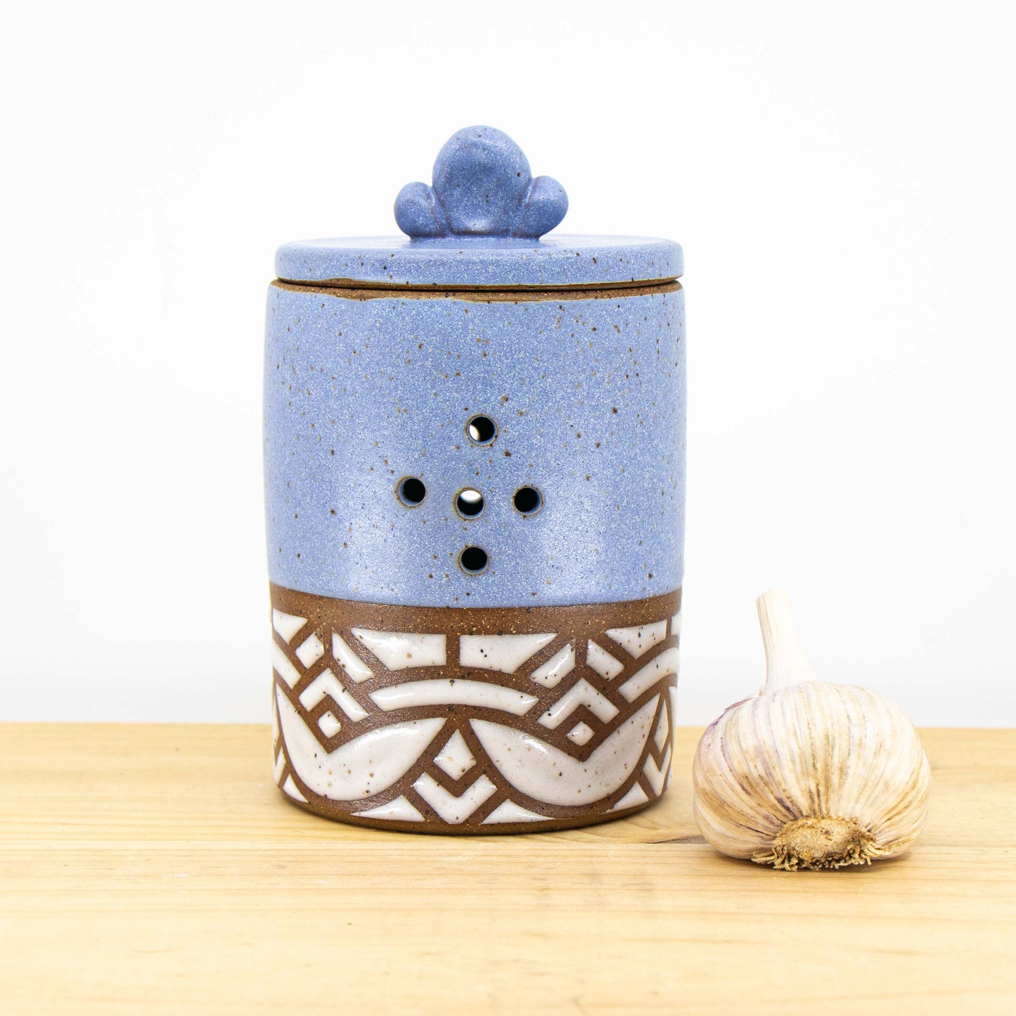 Periwinkle Garlic Jar