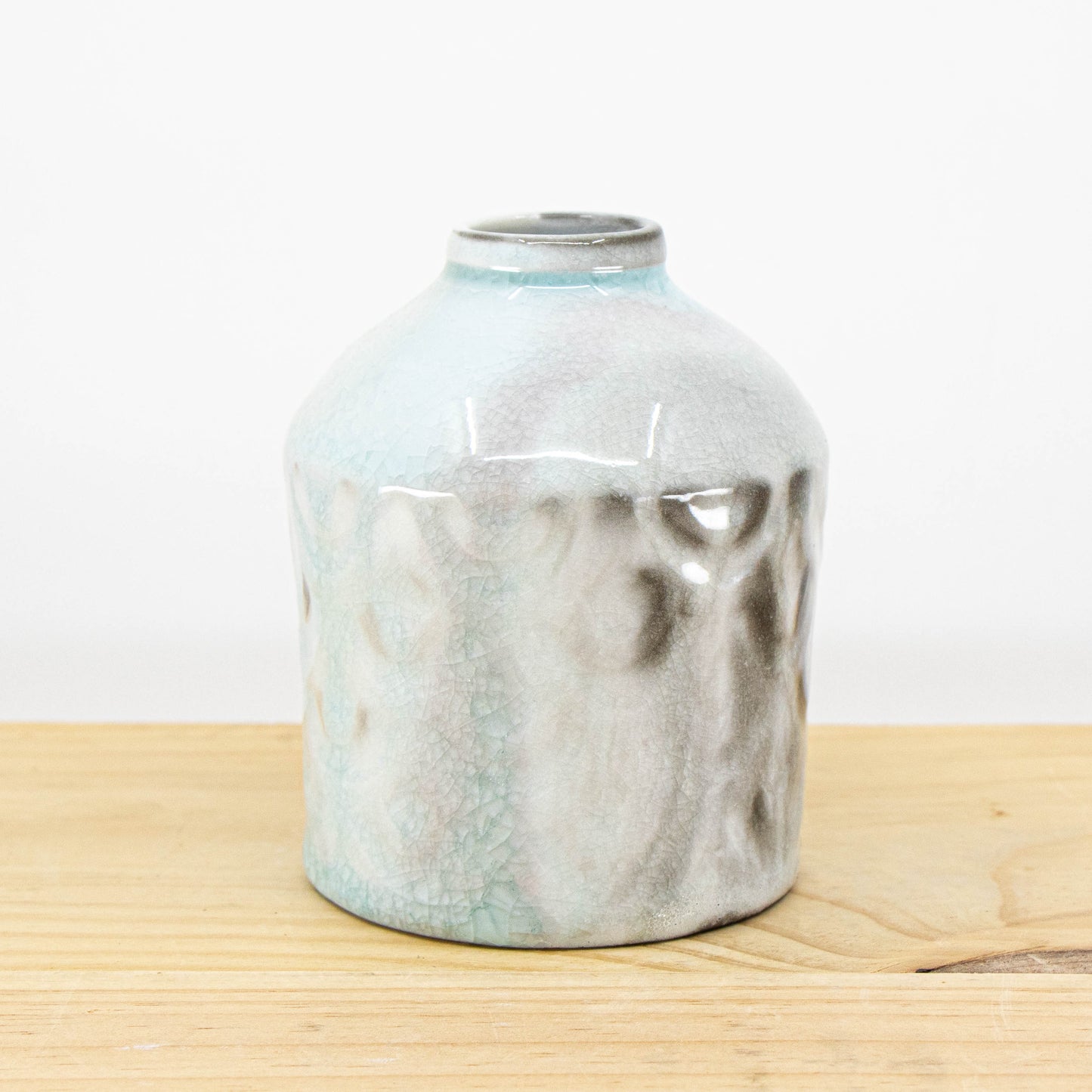 Soda-Fired Bud Vase in Celadon