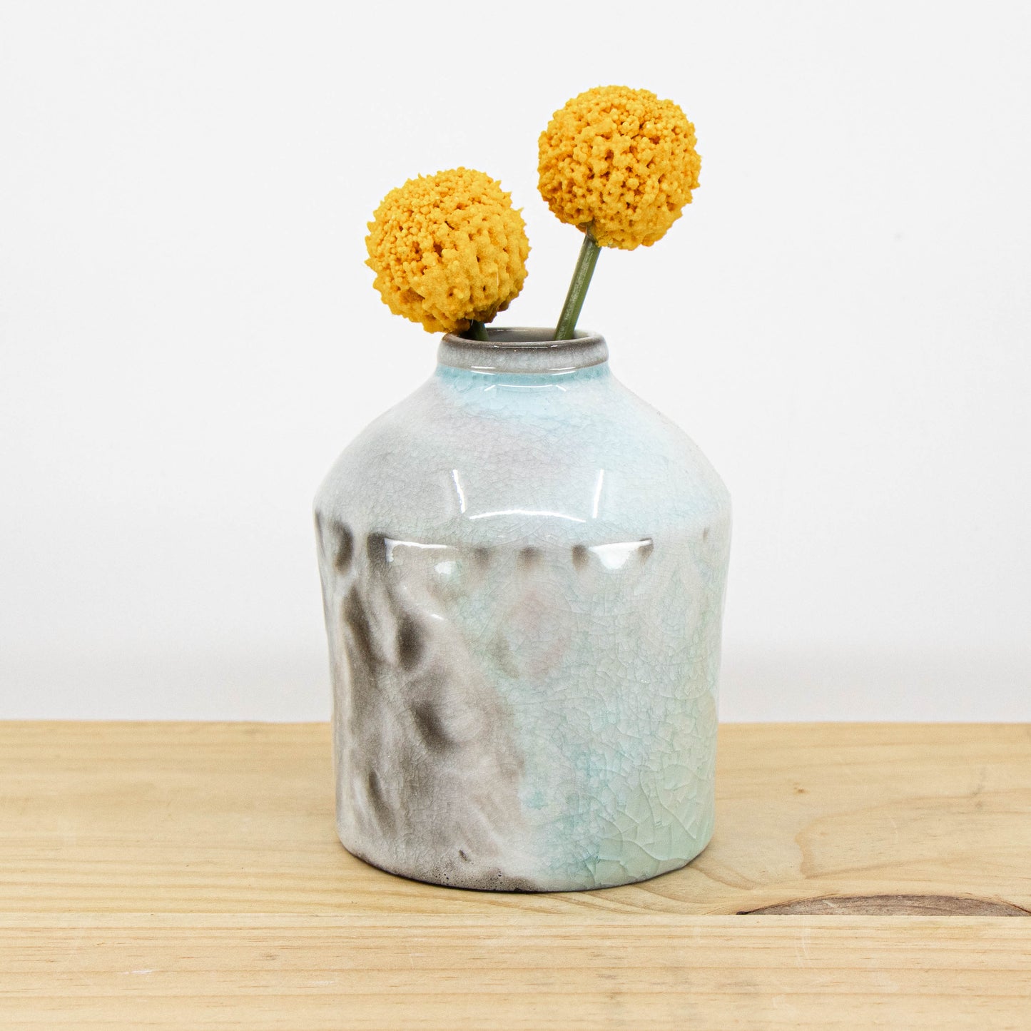 Soda-Fired Bud Vase in Celadon