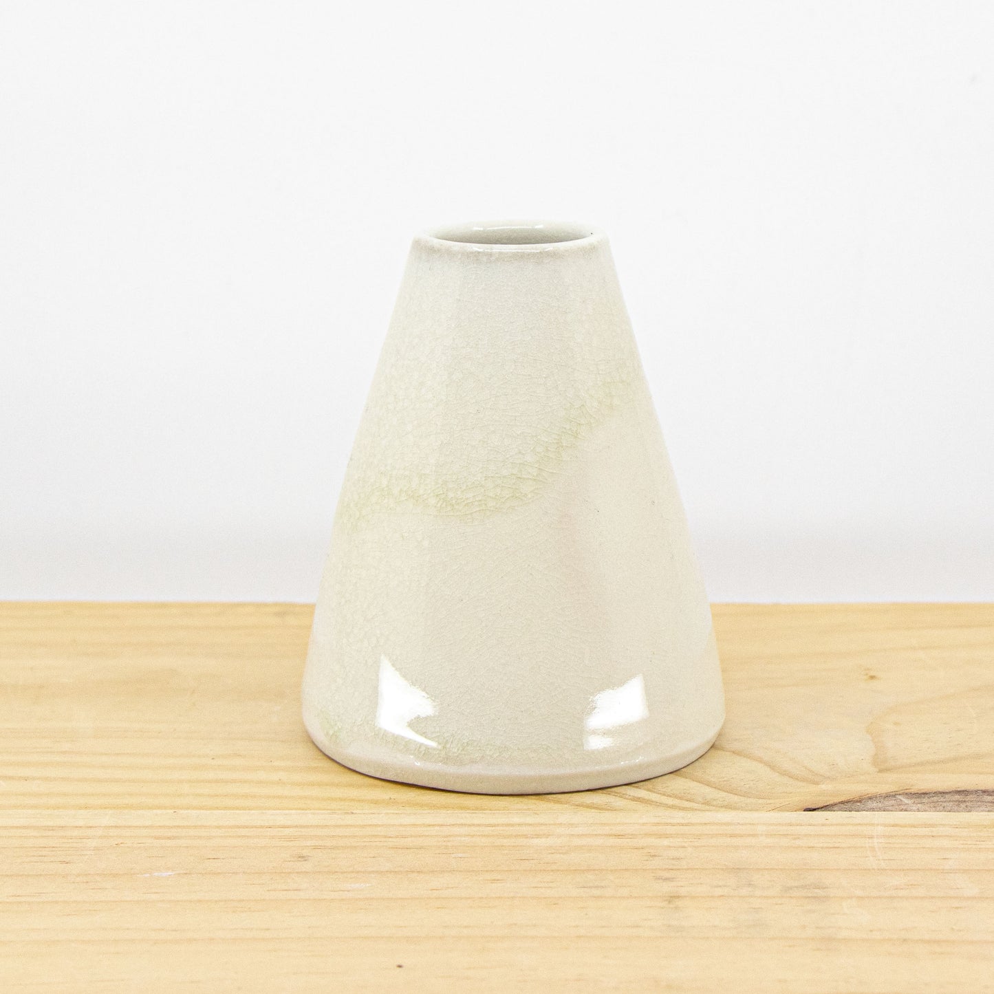 Soda-Fired Bud Vase in Cream Blush