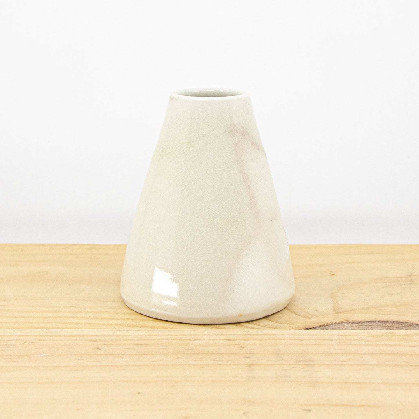 Soda-Fired Bud Vase in Cream Blush