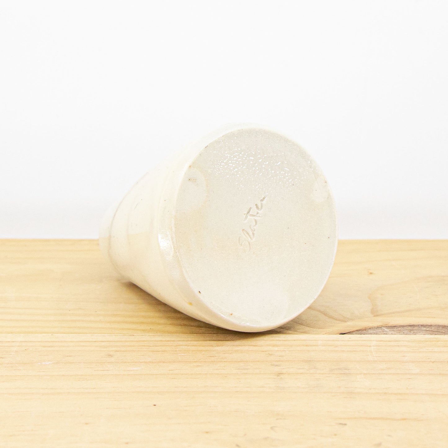 Soda-Fired Bud Vase in Cream Blush