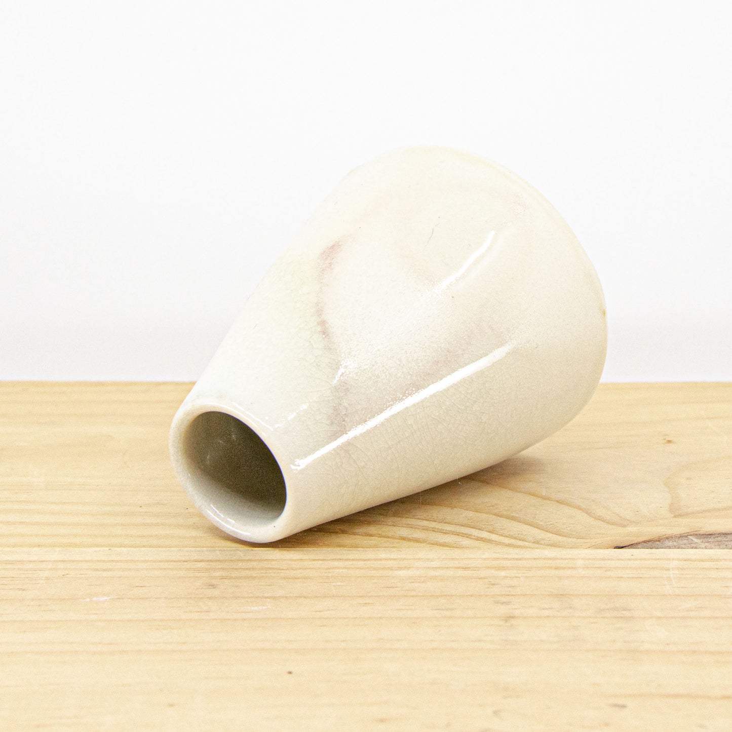 Soda-Fired Bud Vase in Cream Blush