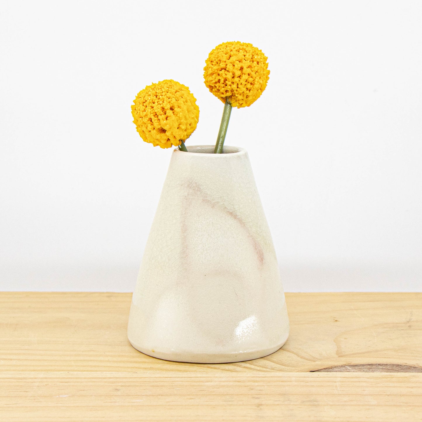 Soda-Fired Bud Vase in Cream Blush