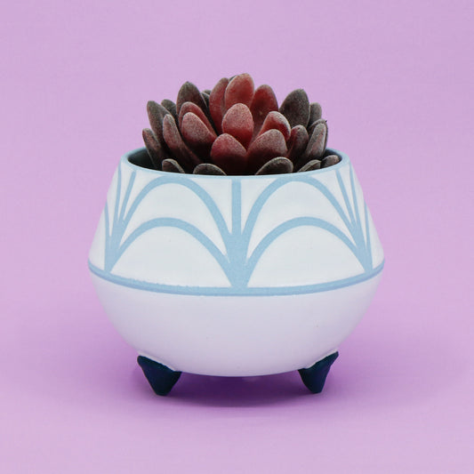 Blueberry Cloud Footed Planter