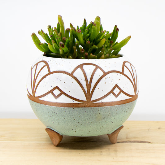 5" Wintergreen Footed Planter