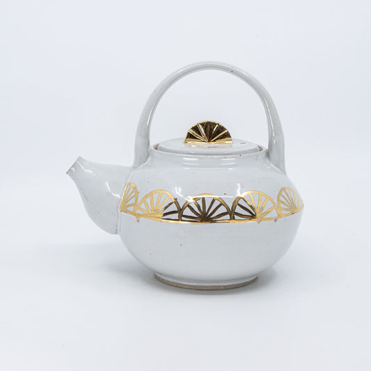 White and Gold Art Deco Teapot *Second*
