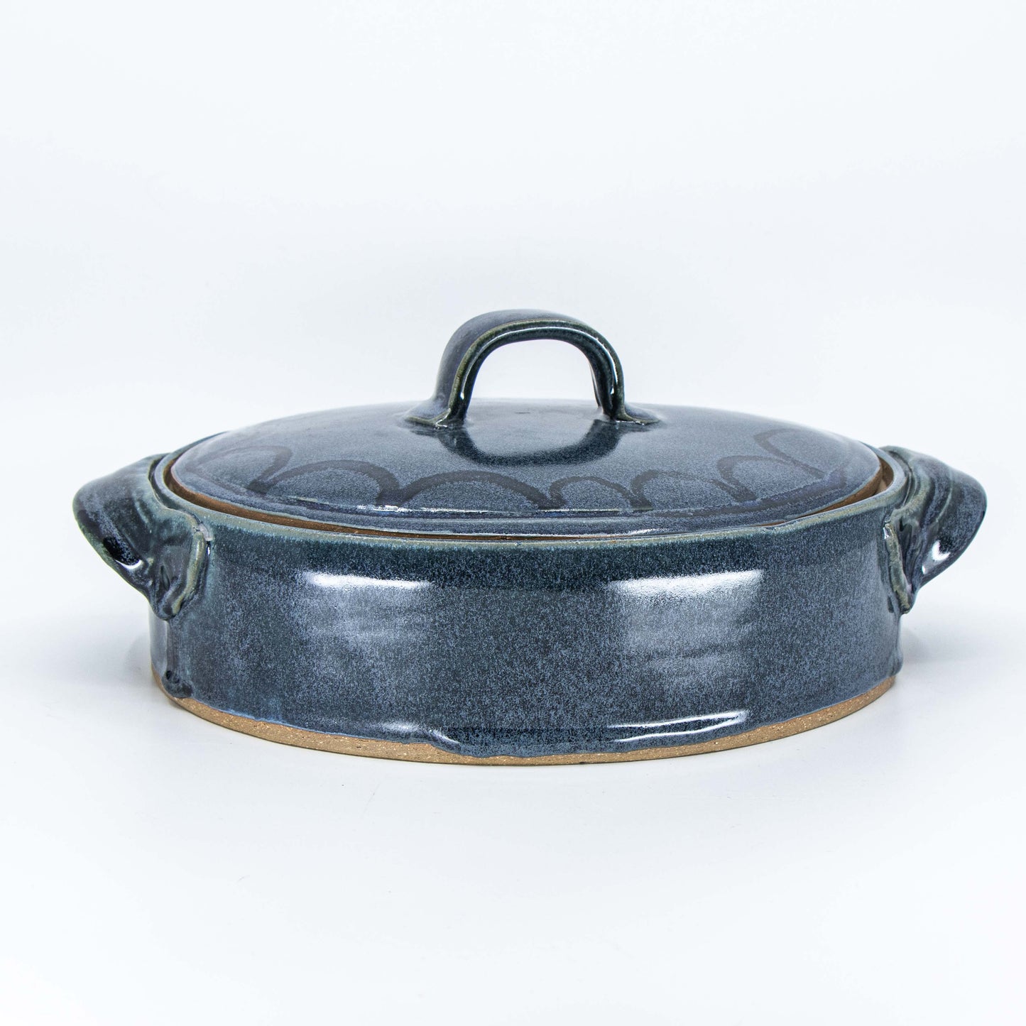 Blue Lidded Oval Dish *Second*