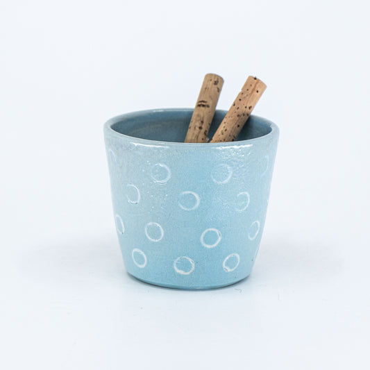 Blue and White Polka Dot Reed Soaker
