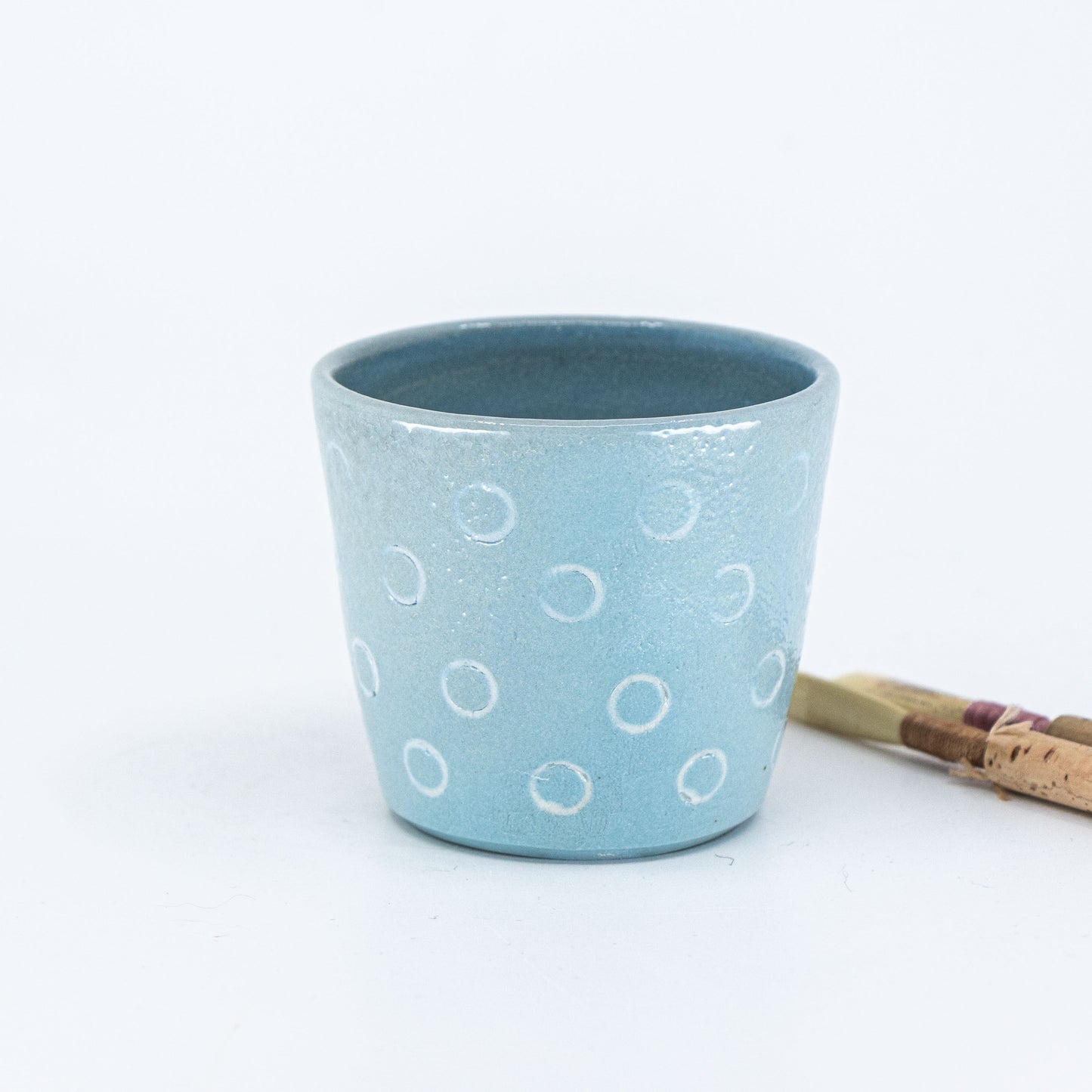 Blue and White Polka Dot Reed Soaker